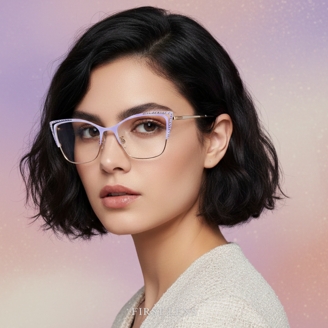 First Lens Purple Charm Cat-Eye Blue Light Computer Glasses - B029