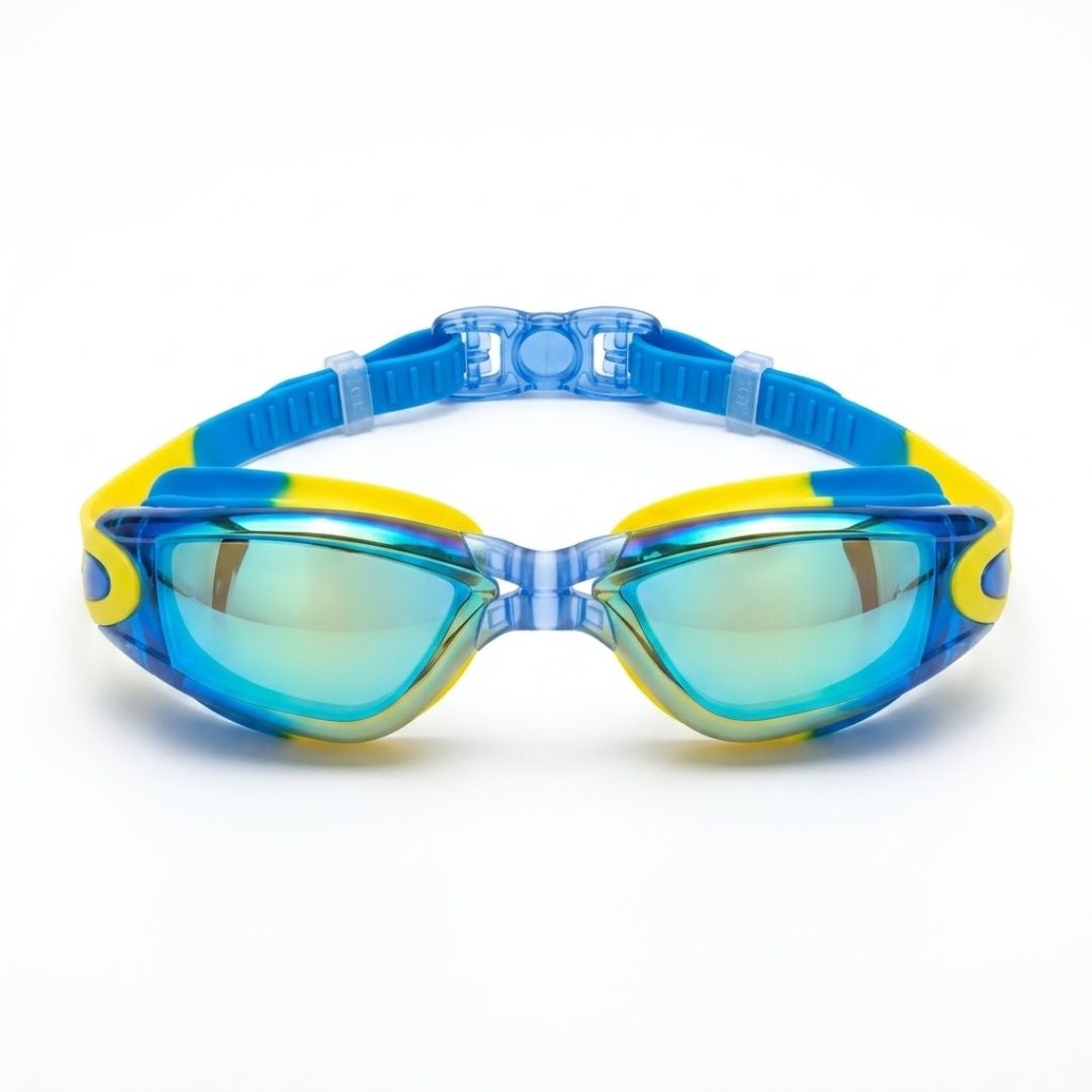 First Lens Kids Swimming Goggles (Age 8 to 18) Yellow-Blue - SW49
