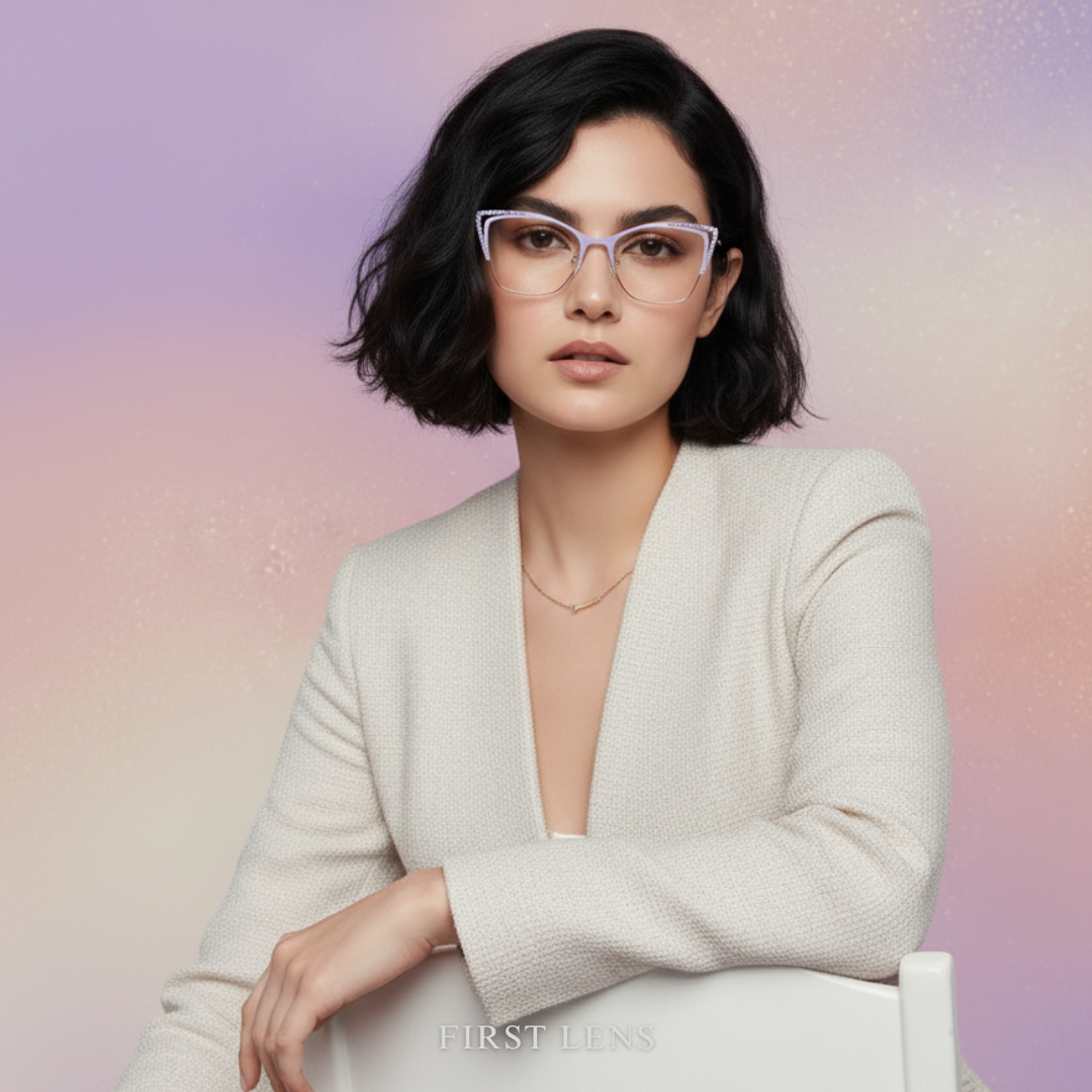First Lens Purple Charm Cat-Eye Blue Light Computer Glasses - B029