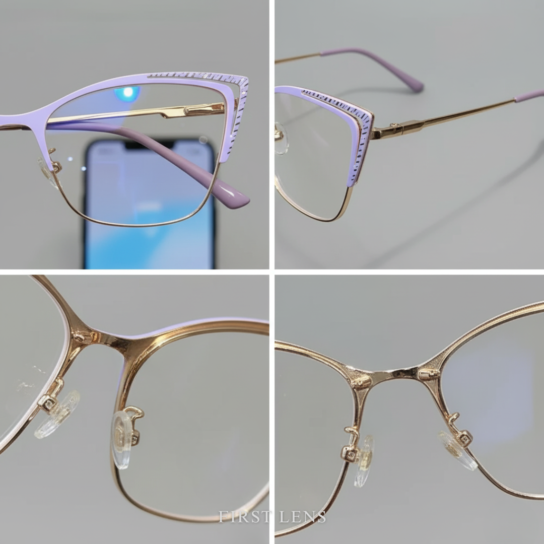 First Lens Purple Charm Cat-Eye Blue Light Computer Glasses - B029