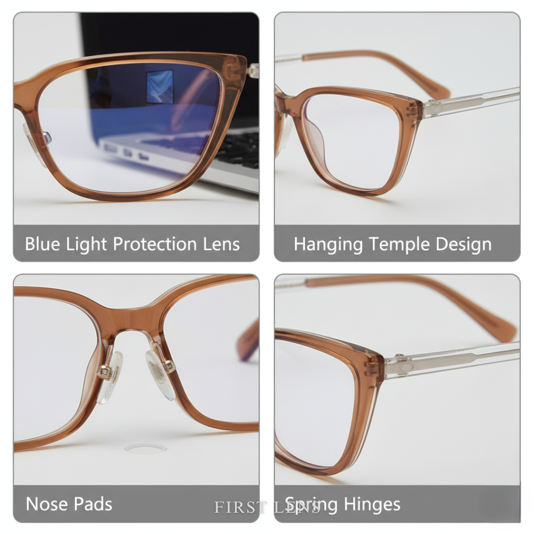 First Lens Neon Tea Cat Eye Computer Glasses 004 - B049