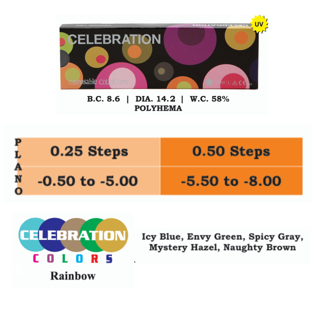 Celebration One Day Rainbow Mix Color Combo Lens (10 Lens/Box)