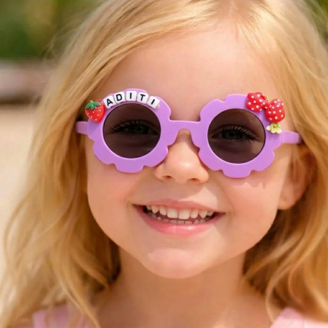 First Lens Charm Customized Kids Sunglasses With Name UV-Lavendar-400