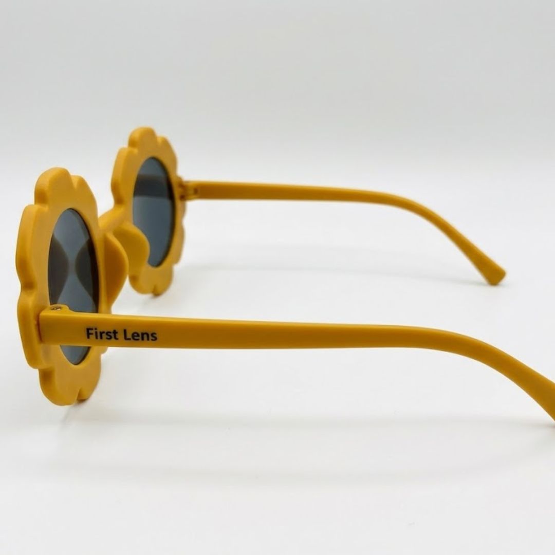 First Lens Charm Customized Kids Sunglasses With Name UV400 Bright Yellow - S427