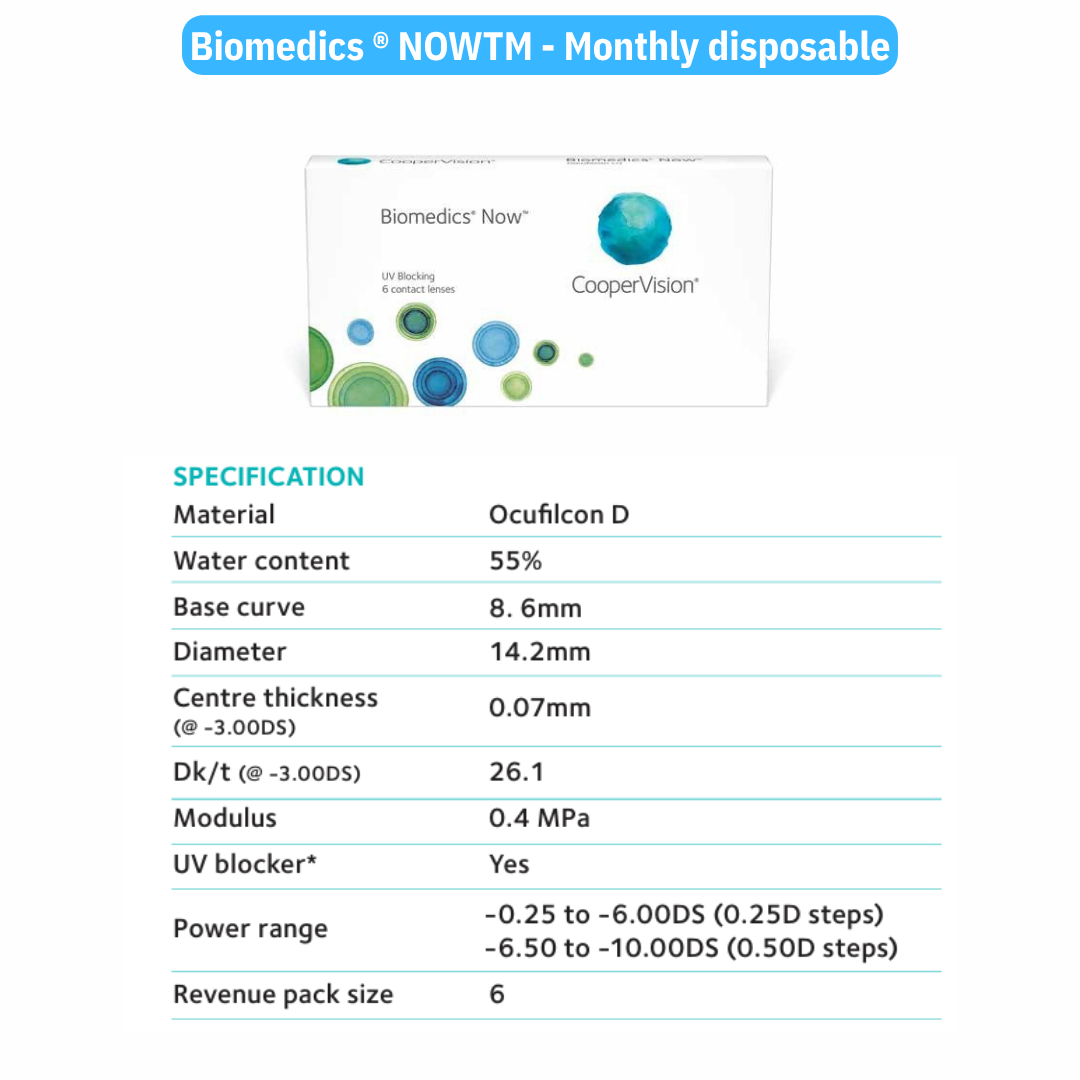 Cooper Vision Biomedics Now (6 lens/box)