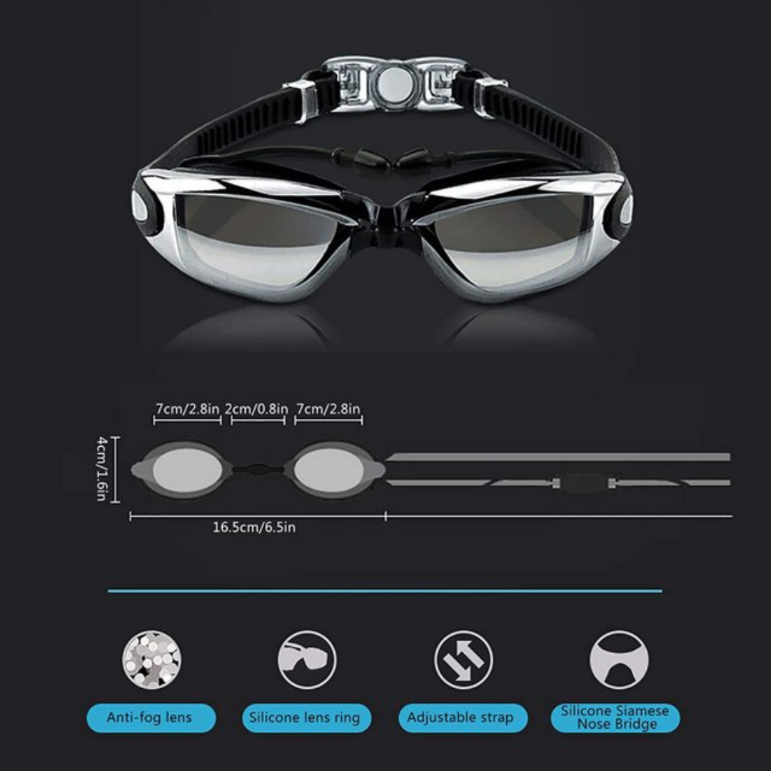 First Lens Customize Powered Swimming Goggles with UV Protection & Antifog 013
