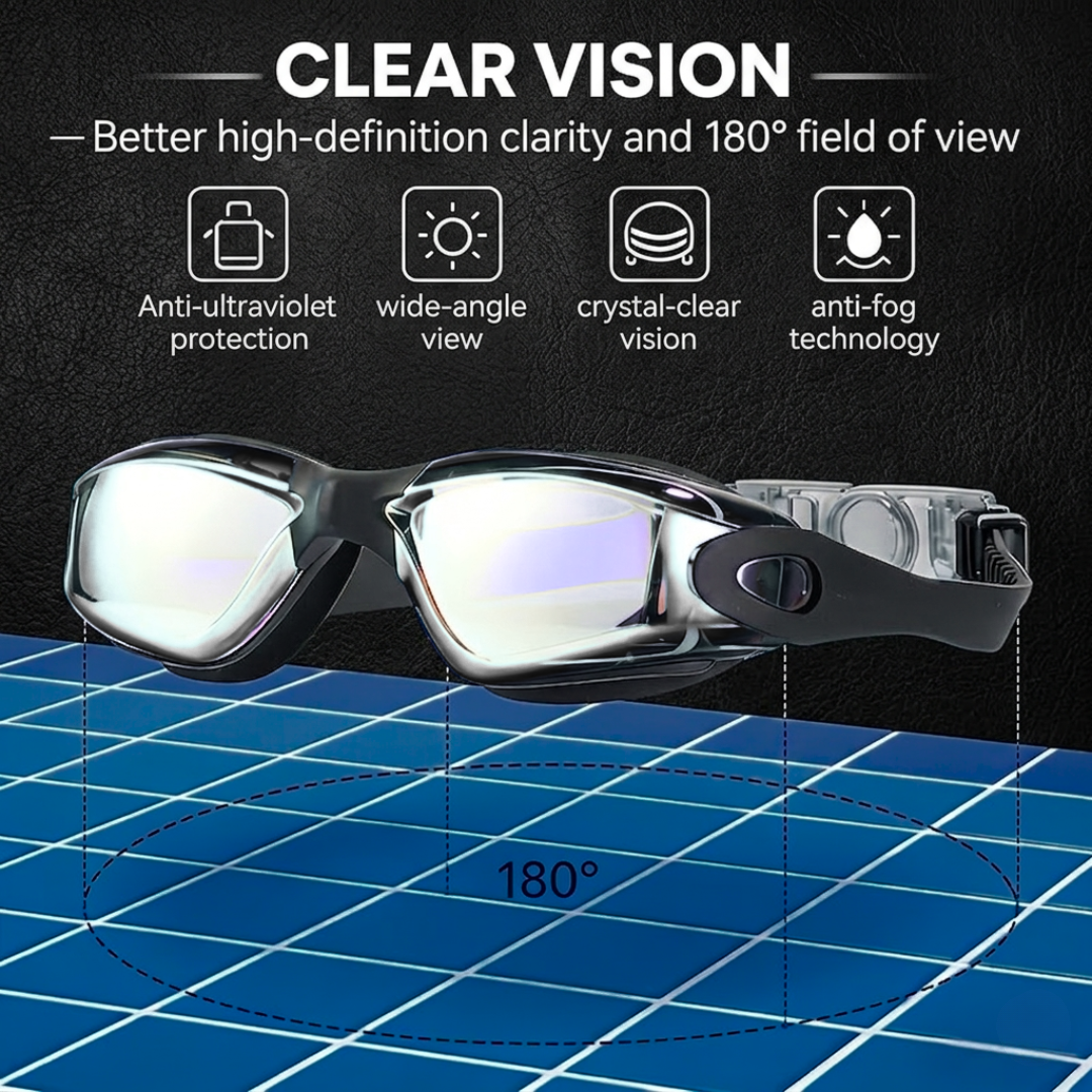 First Lens Customize Powered Swimming Goggles with UV Protection & Antifog 013