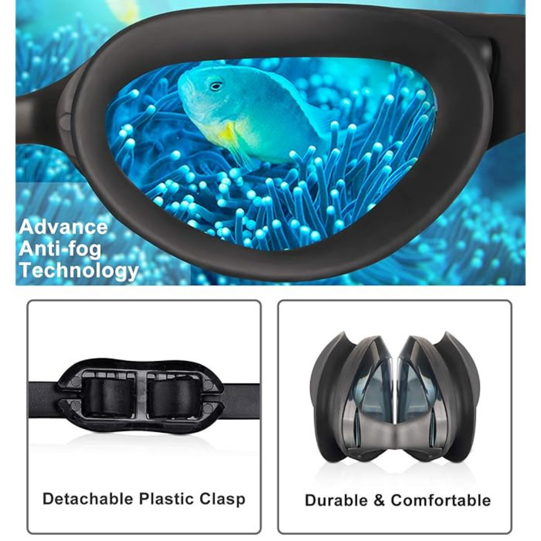 Adjustable strap First Lens Black BlueDive Swimming Goggles for Adults