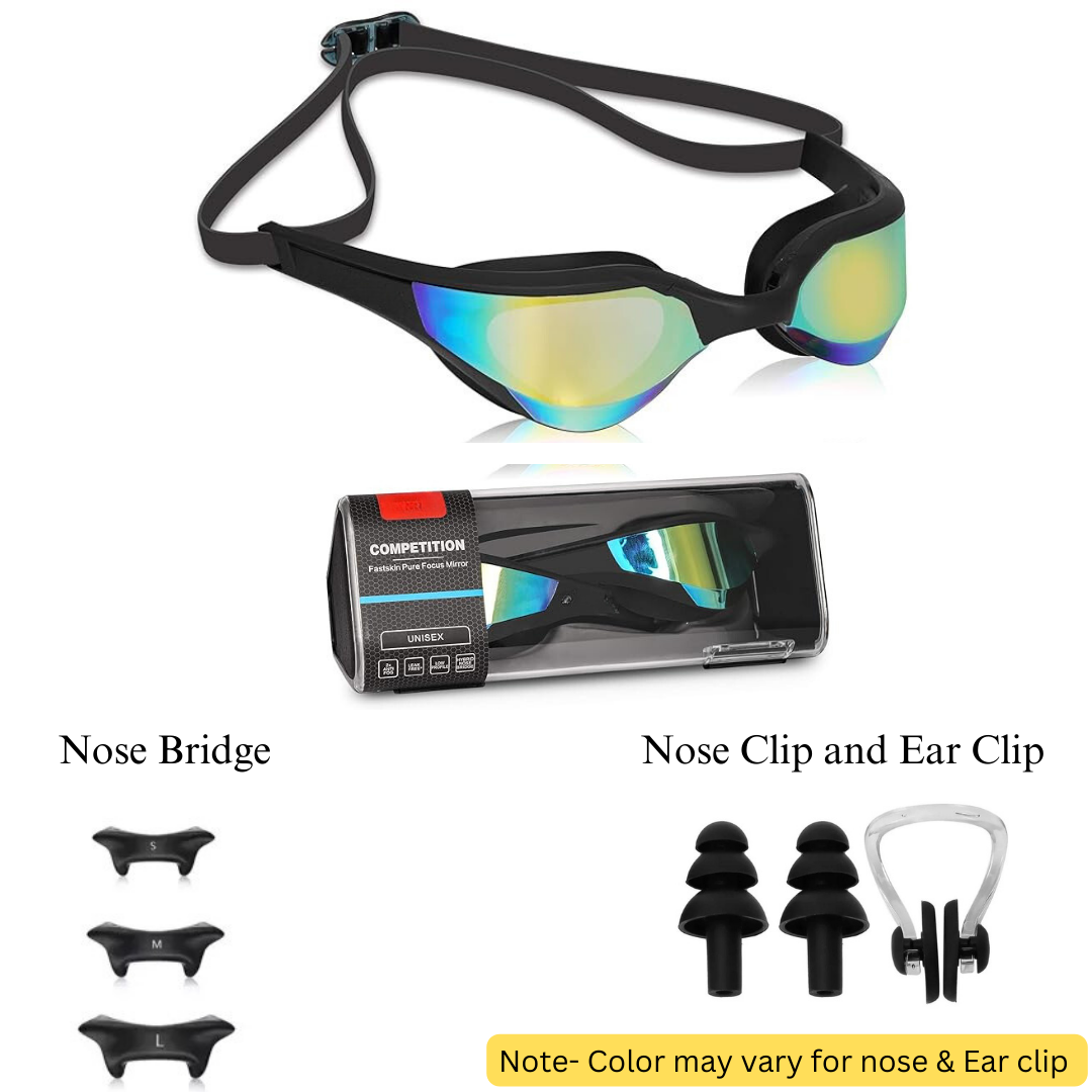 Comfortable and leak-proof First Lens BlueDive Swimming Goggles - 006 Black