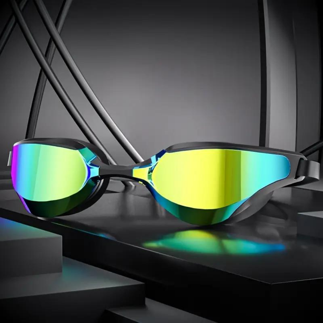 Anti-fog First Lens Black Swimming Goggles for Adults by BlueDive