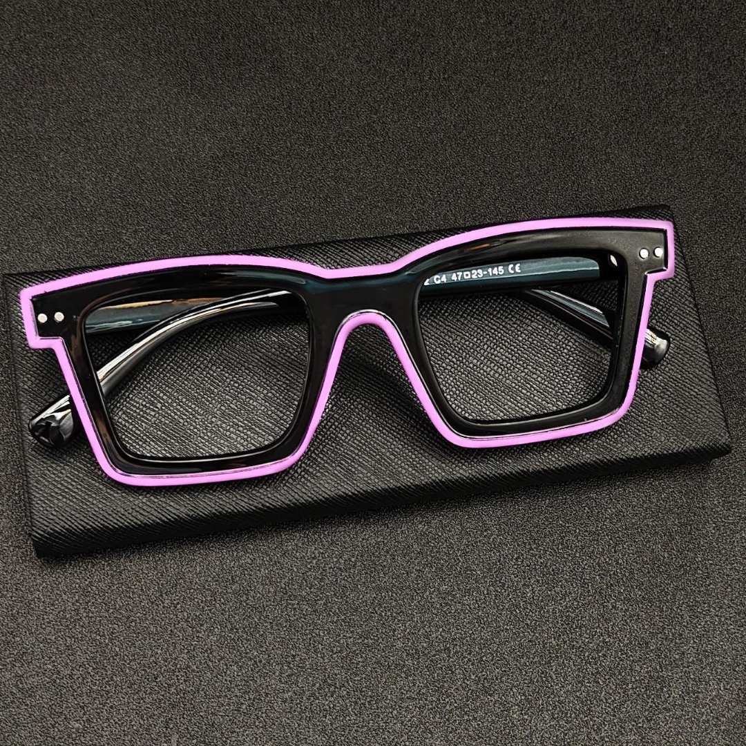 Person wearing First Lens Bold Square Frame Computer Glasses
