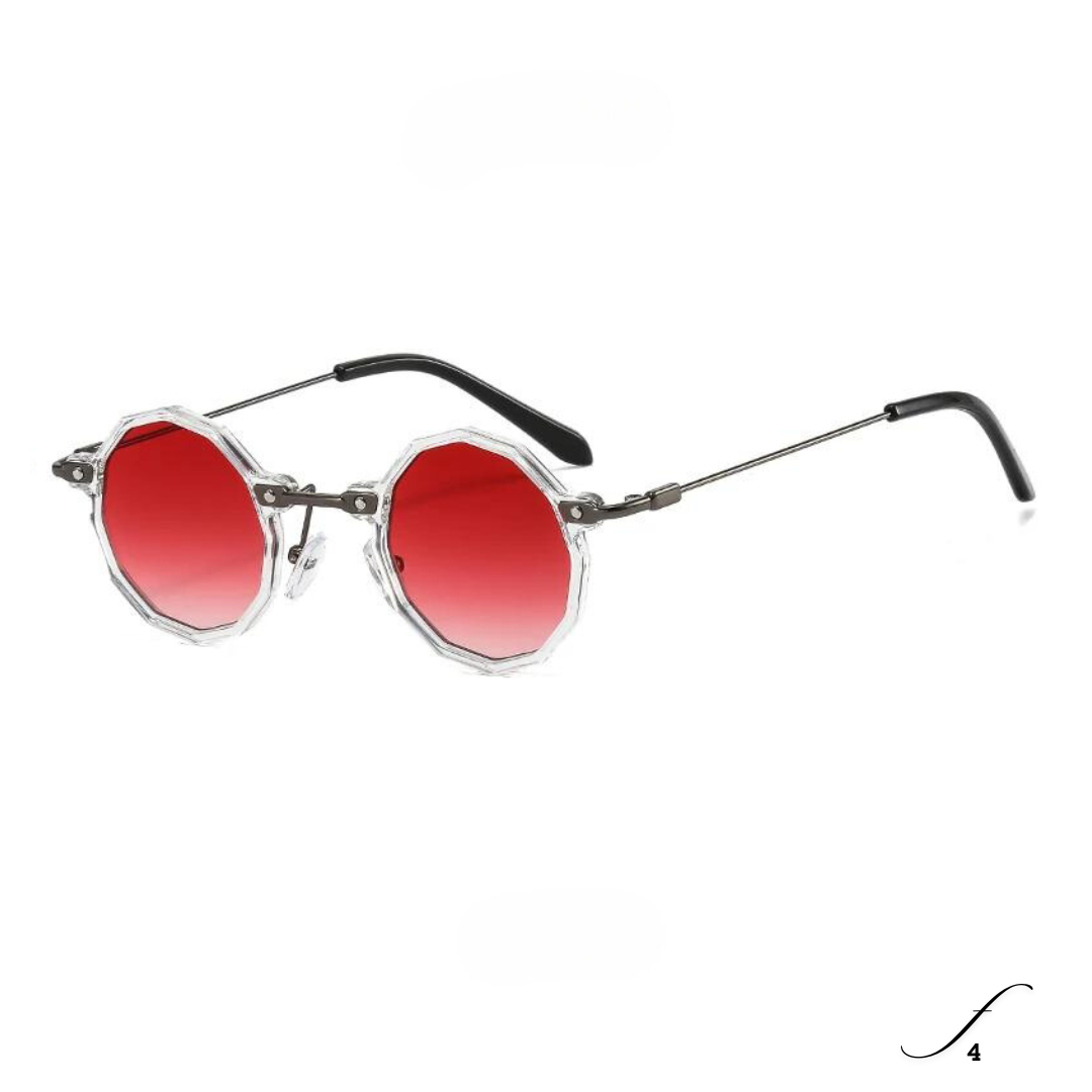 First Lens Classic Black Octagonal Sunglasses - With Cleaning Cloth