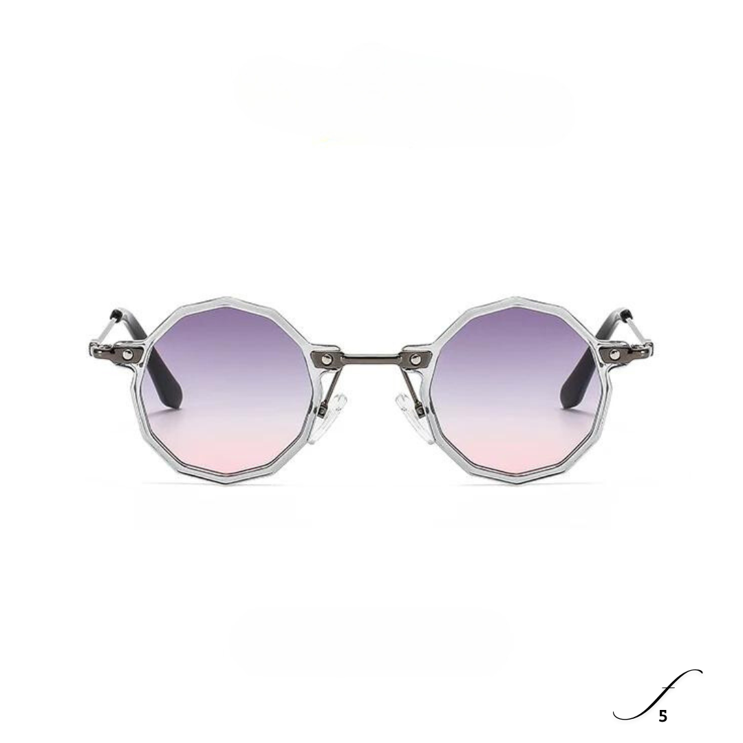First Lens Classic Black Octagonal Sunglasses - Temple Detail