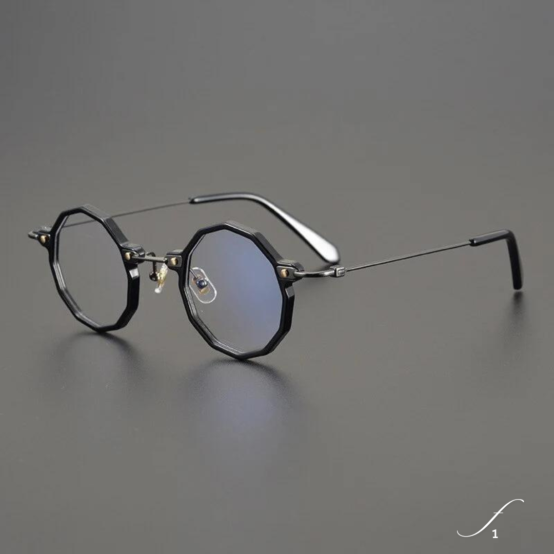 First Lens Classic Black Octagonal Sunglasses - Front View