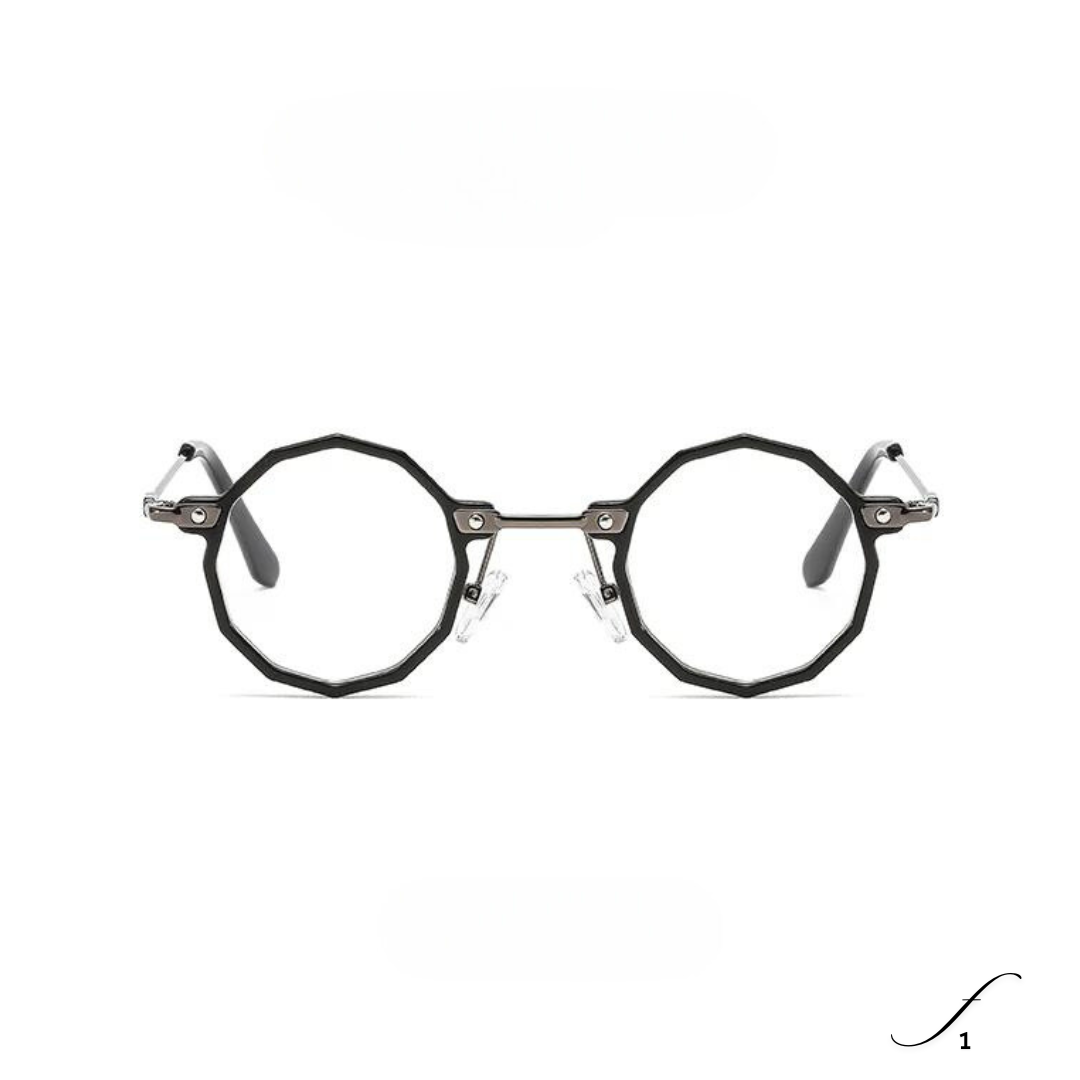First Lens Classic Black Octagonal Sunglasses - Side View