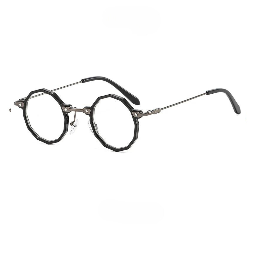 First Lens Classic Black Octagonal Sunglasses - Angled View