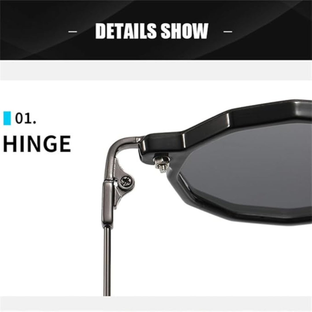 First Lens Classic Black Octagonal Sunglasses - Top View