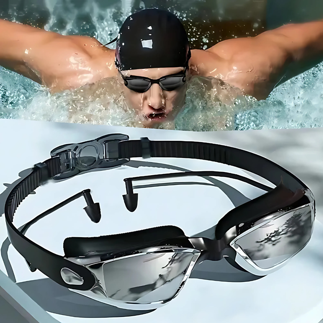 UV-protected and anti-fog goggles for clear underwater visibility.