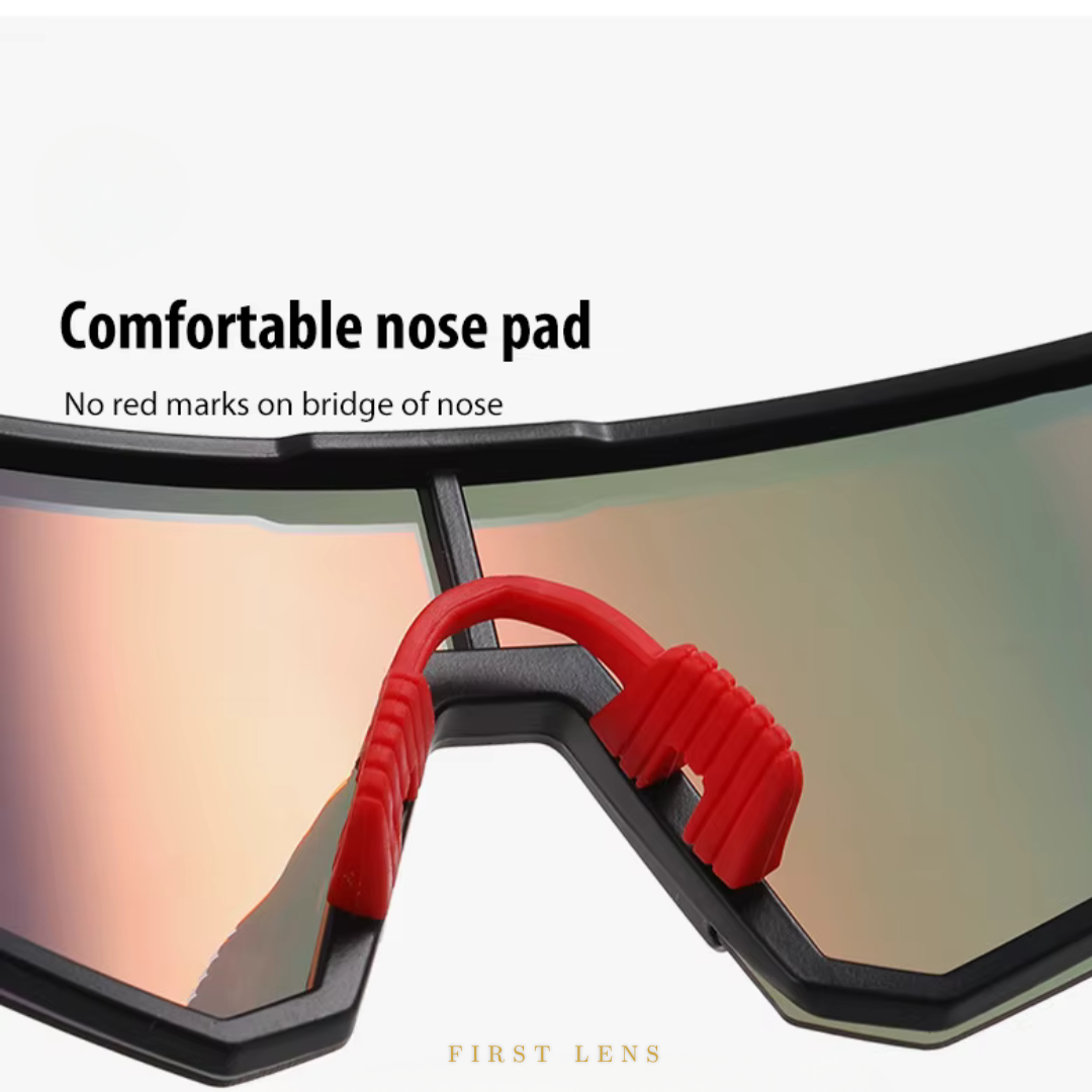 First Lens Customized Power Cycling/Running/Sports Sunglasses Uv400 + Polarized - S039 Blue Yellow