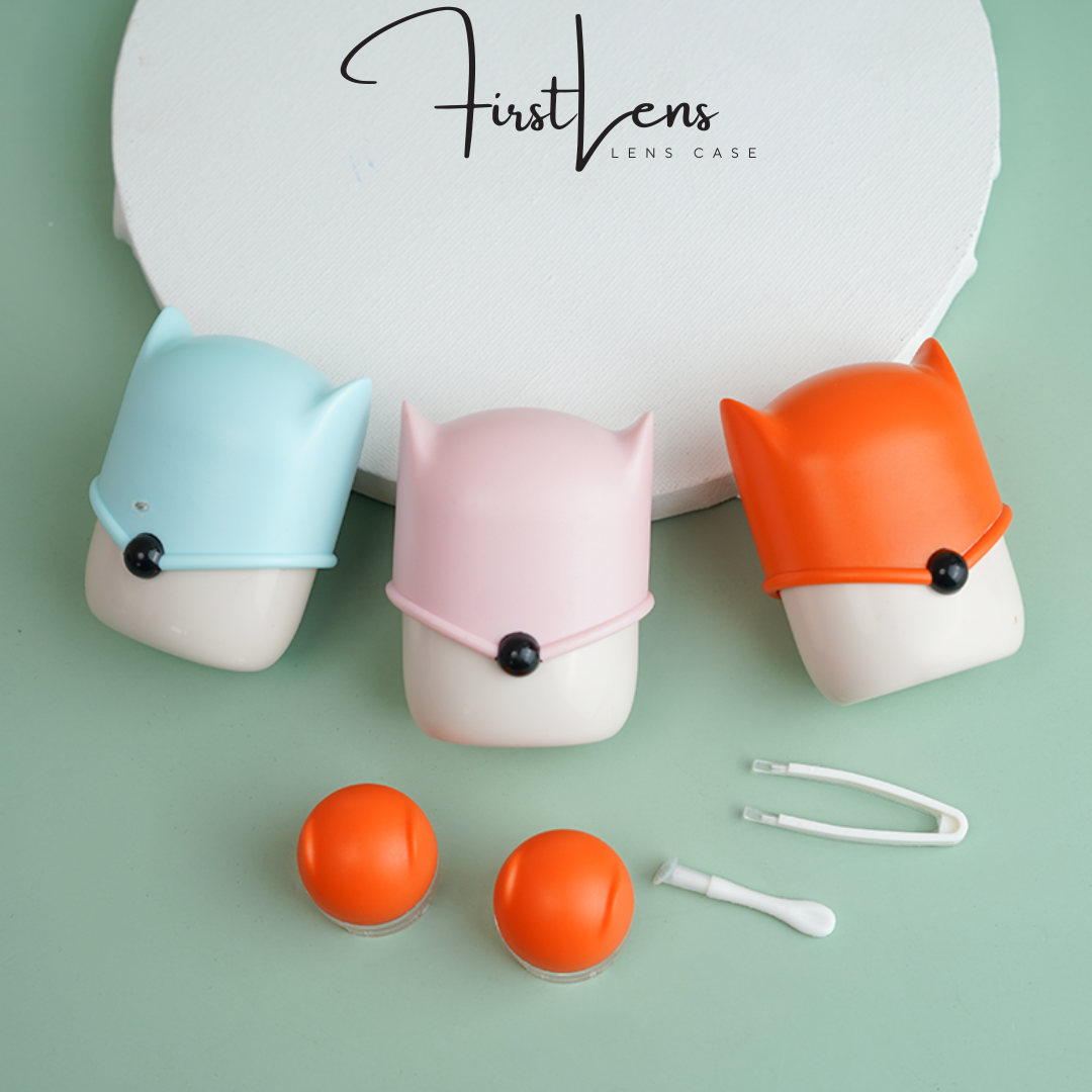 First Lens FoxyCap Contact Lens Travel Kit - Orange
