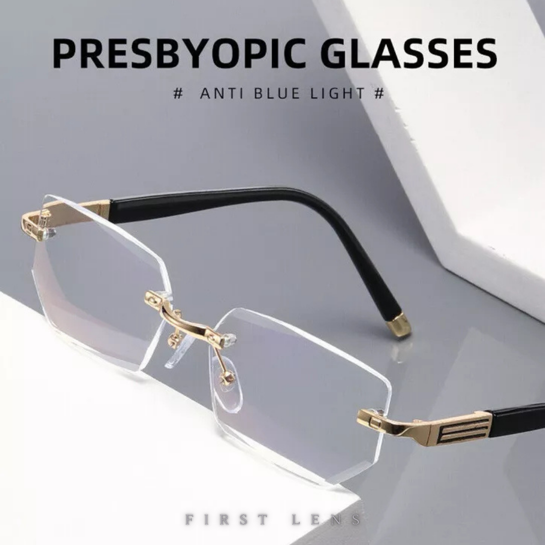 First Lens GoldAccent Blue Light Reading Glasses - R003