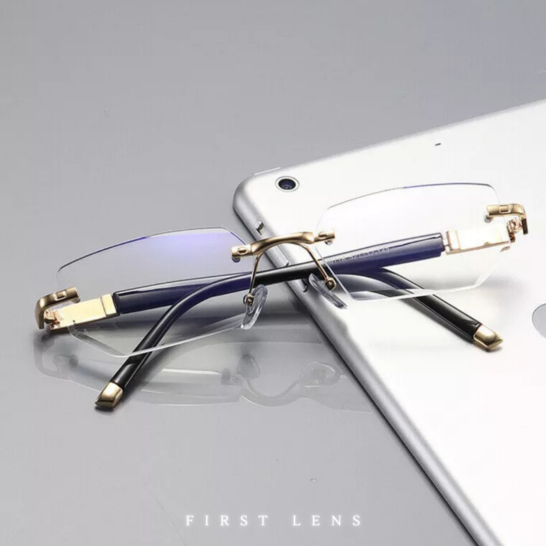 First Lens GoldAccent Blue Light Reading Glasses - R003
