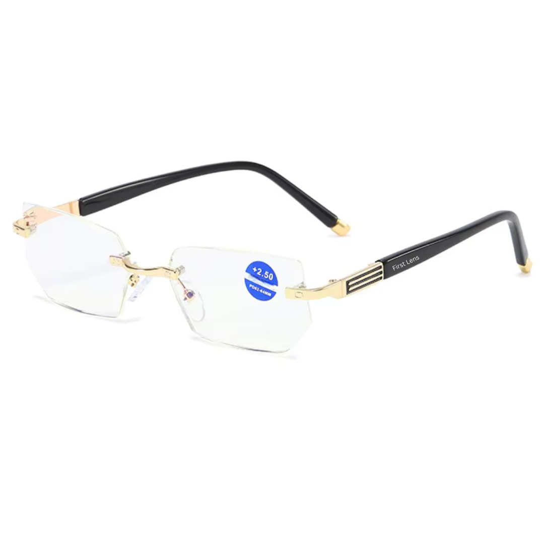 First Lens GoldAccent Blue Light Reading Glasses - R003