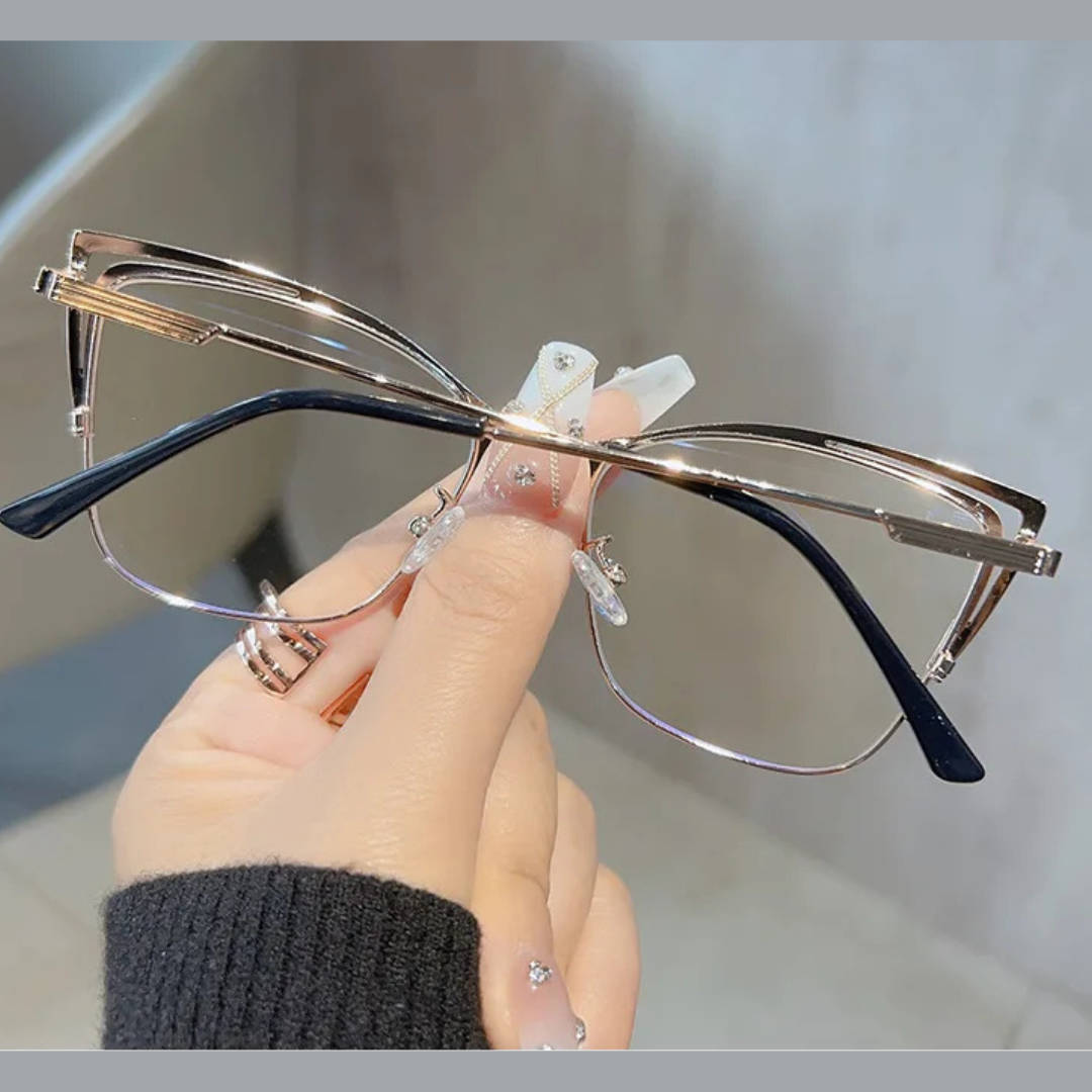First Lens Gold-Black Charm Cat-Eye Blue Light Computer Glasses - B027
