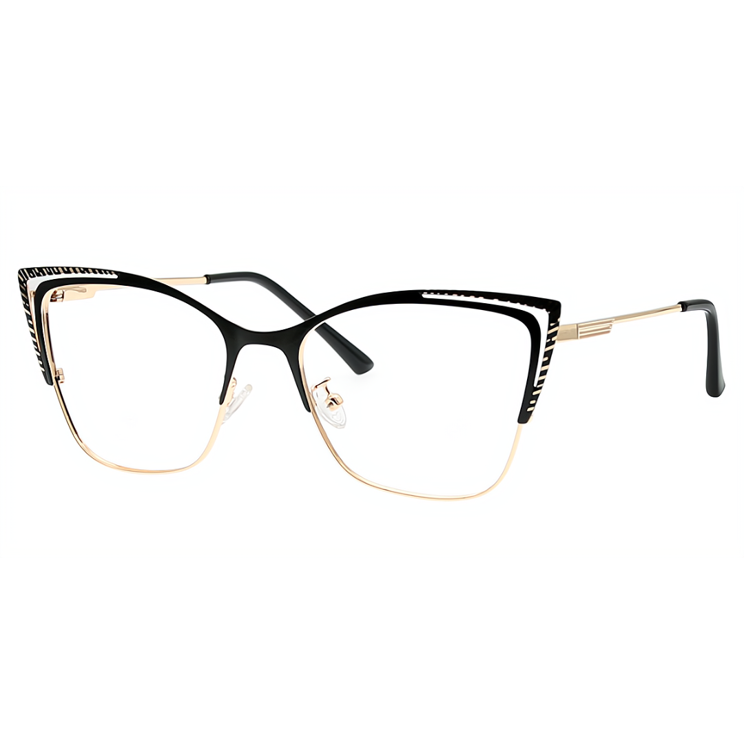 First Lens Gold-Black Charm Cat-Eye Blue Light Computer Glasses - B027