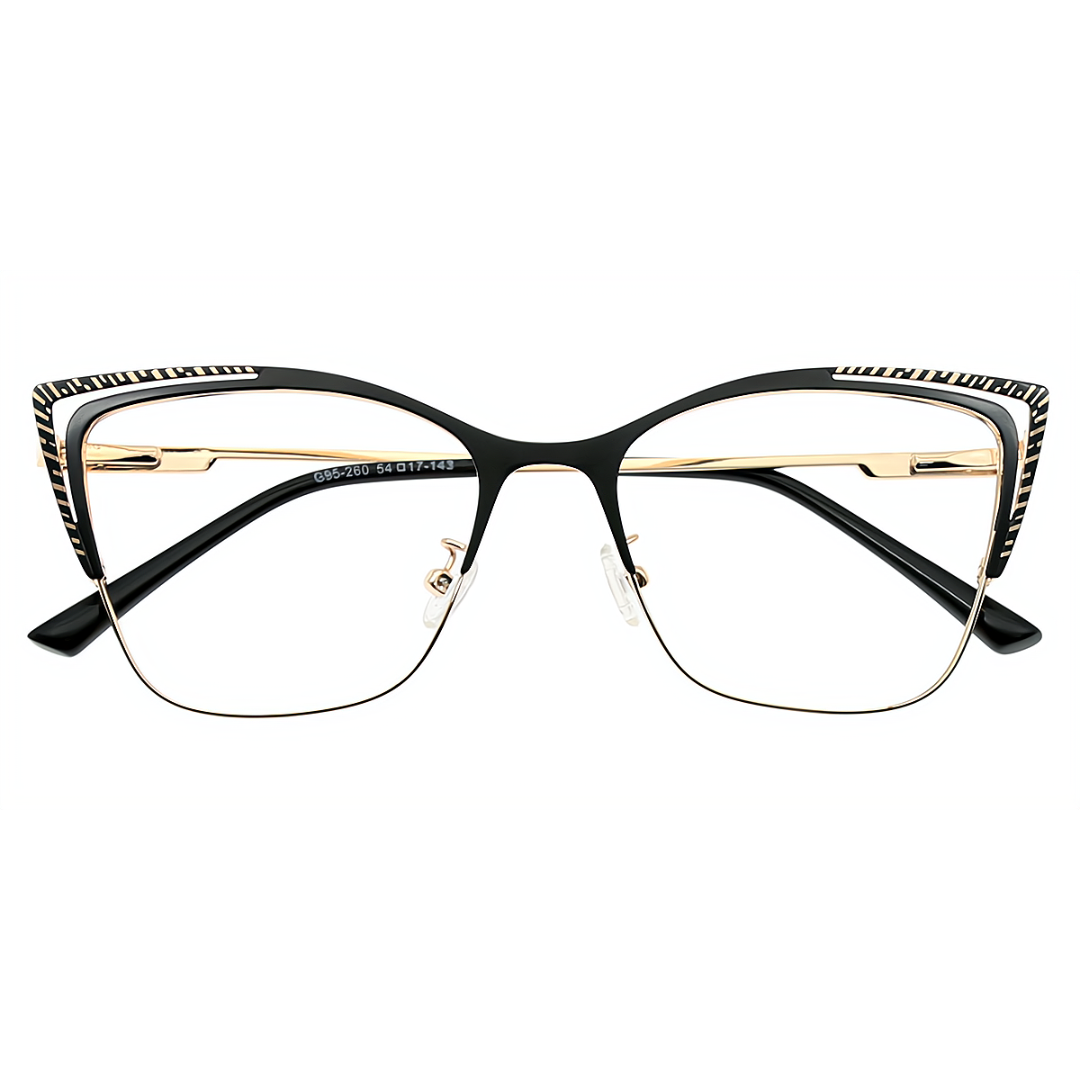 First Lens Gold-Black Charm Cat-Eye Blue Light Computer Glasses - B027