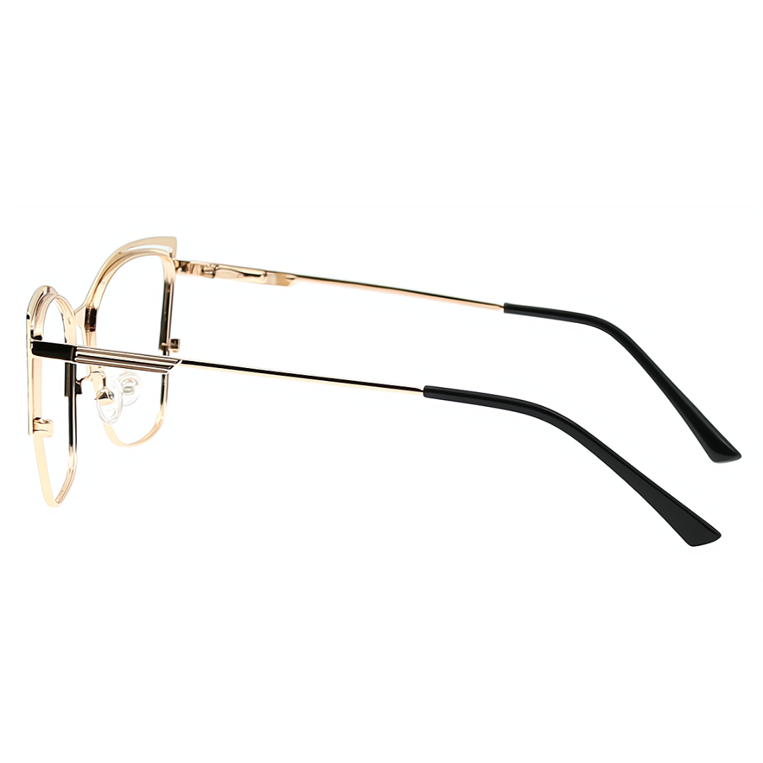 First Lens Gold-Black Charm Cat-Eye Blue Light Computer Glasses - B027