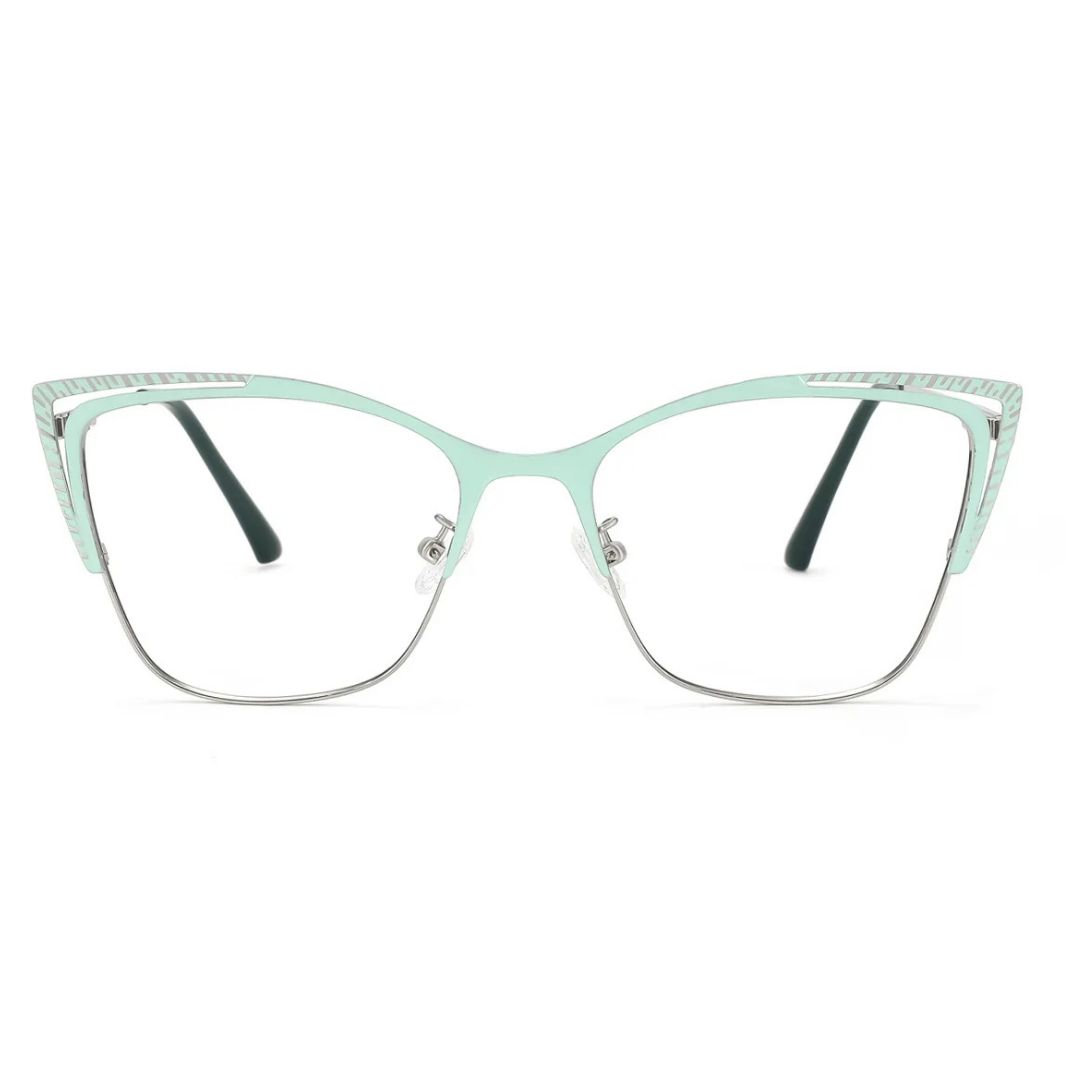 First Lens Green Charm Cat-Eye Blue Light Computer Glasses - B042