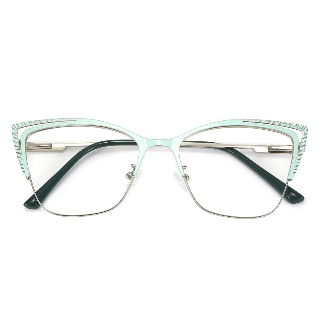 First Lens Green Charm Cat-Eye Blue Light Computer Glasses - B042