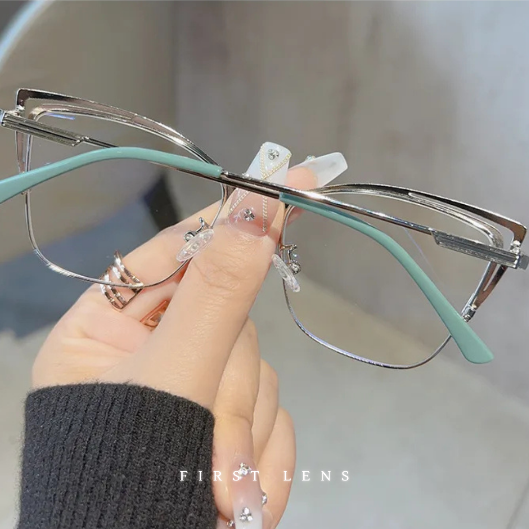 First Lens Green Charm Cat-Eye Blue Light Computer Glasses - B042
