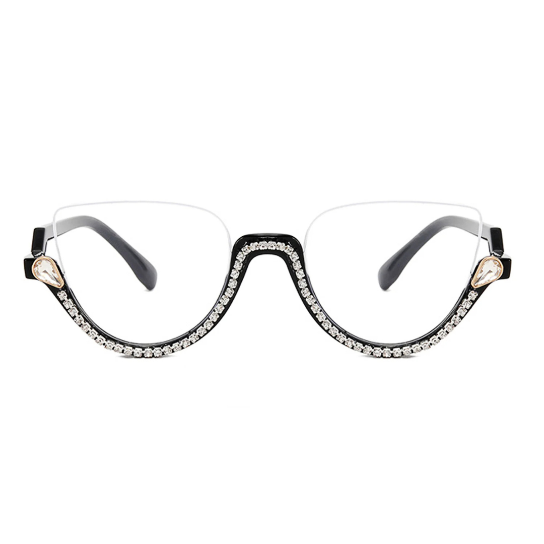 First Lens Half Rim Diamond Blue Light Computer Glasses