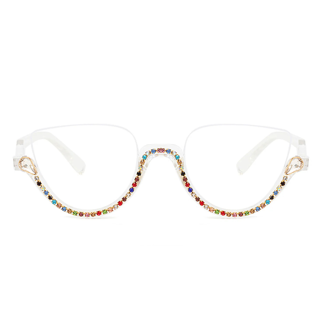 First Lens Half Rim Diamond Blue Light Computer Glasses