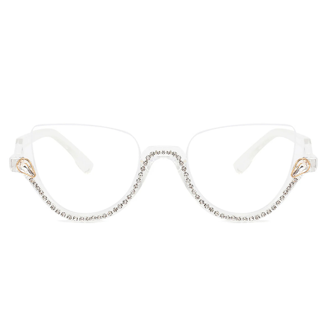 First Lens Half Rim Diamond Blue Light Computer Glasses