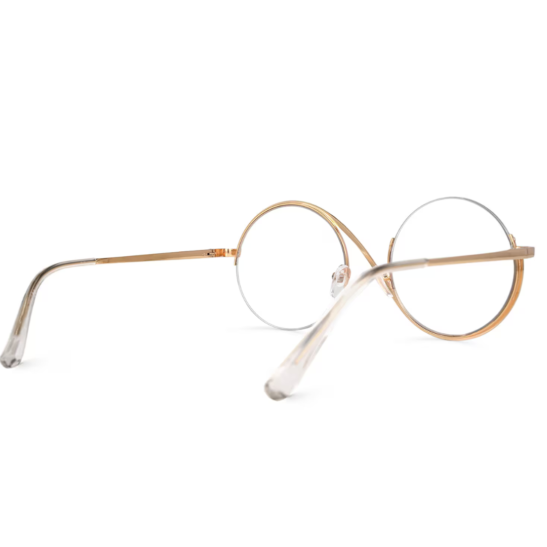 Side view of First Lens Infinity Computer Glasses 001 - Gold