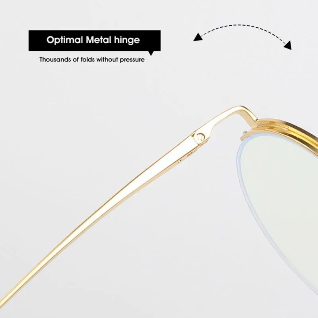 Elegant First Lens Infinity Computer Glasses 001 - Gold with case