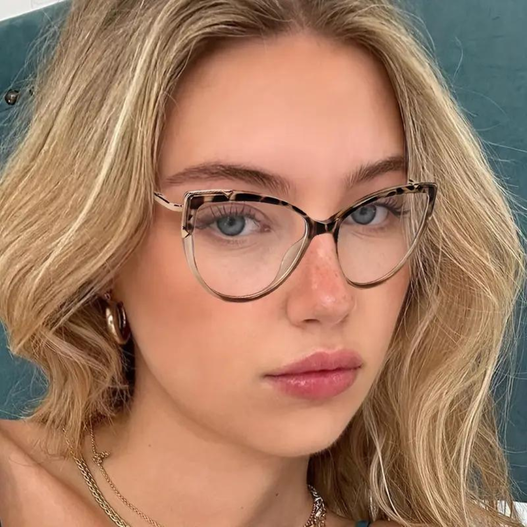 First Lens KittyEyes Blue Light Computer Glasses Leopard 001 - B059