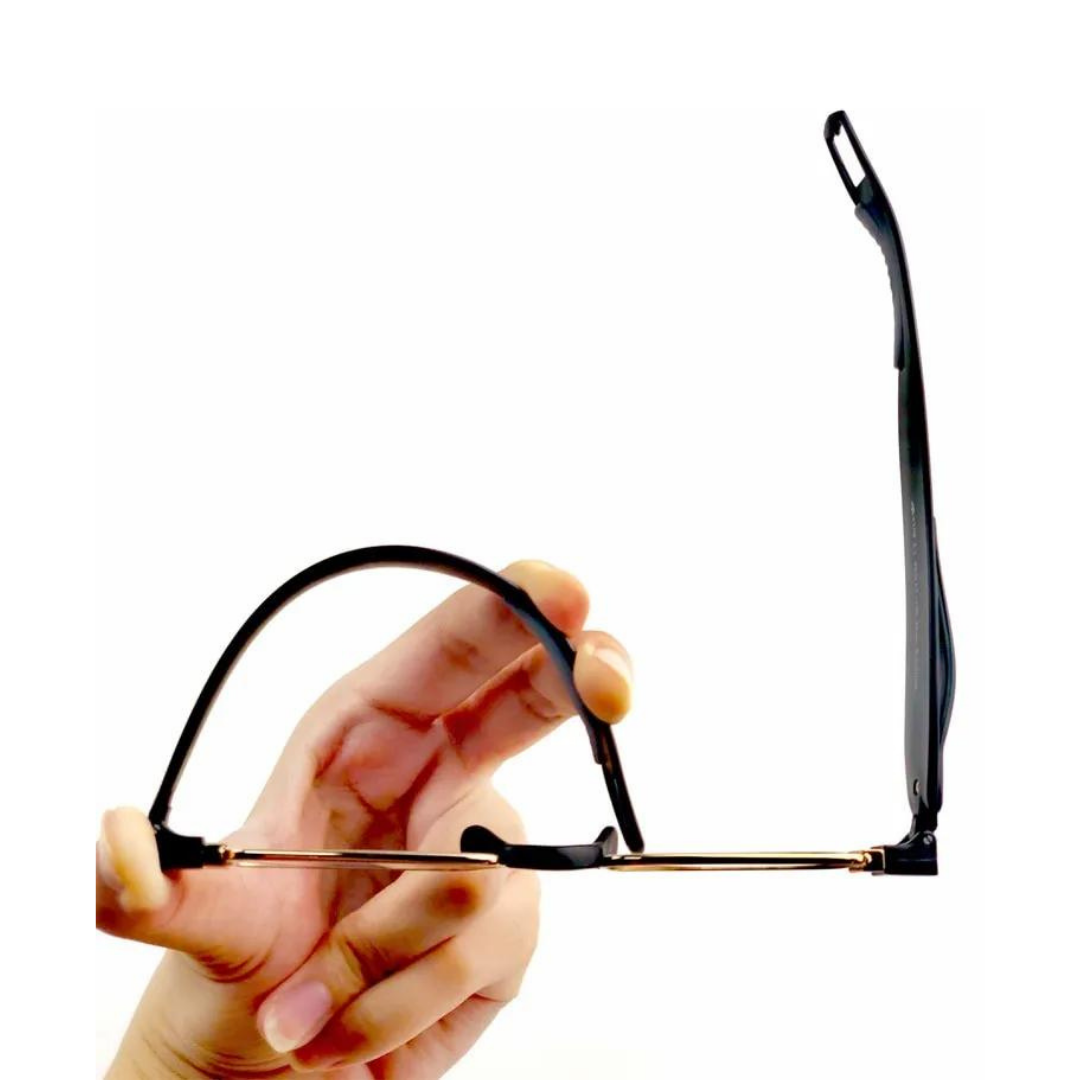 First Lens Library Reading Glasses with a sleek black frame.