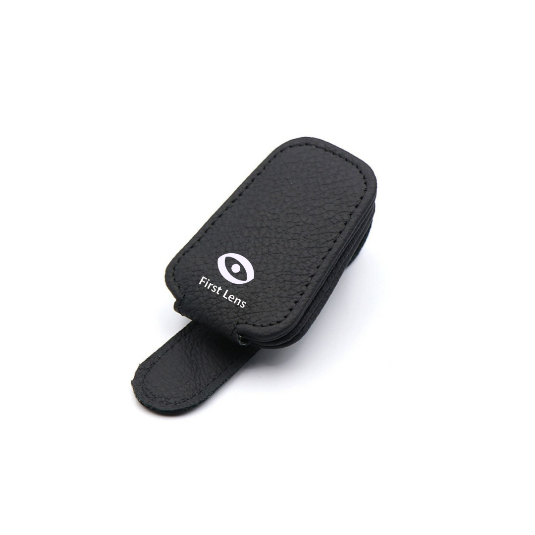 Magnetic Leather Car Visor Sunglasses Holder | Secure Clip-On Organizer for Glasses, Cards & Receipts