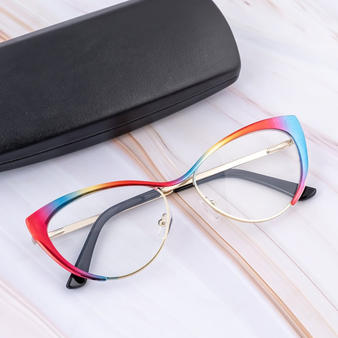 First Lens Meow Blue Light Computer Glasses - Rainbow - B052