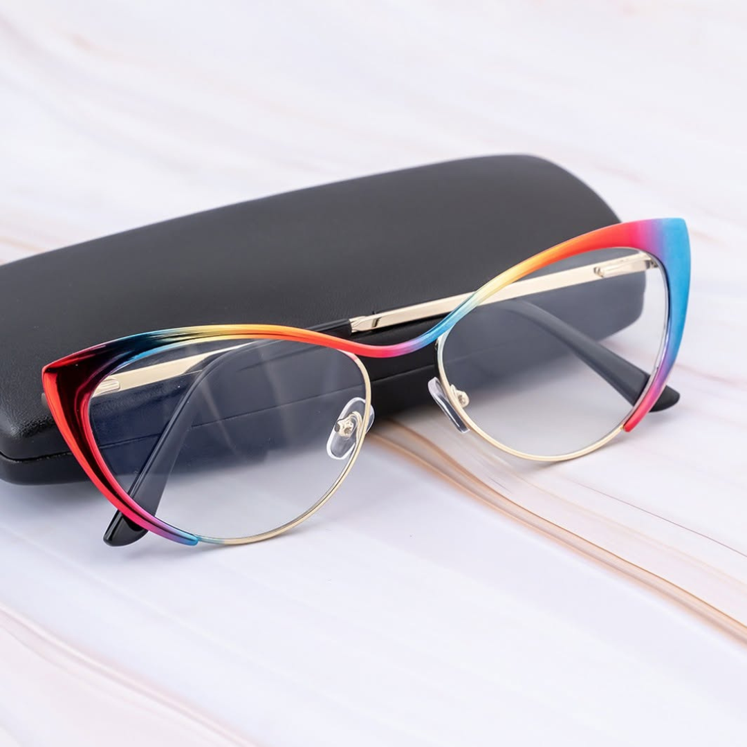 First Lens Meow Blue Light Computer Glasses - Rainbow - B052
