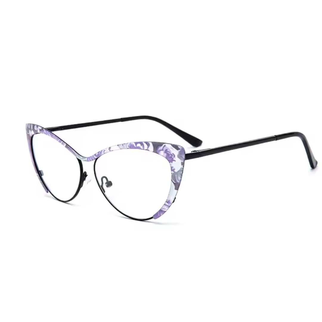 First Lens Meow Blue Light Computer Glasses - Floral - B051