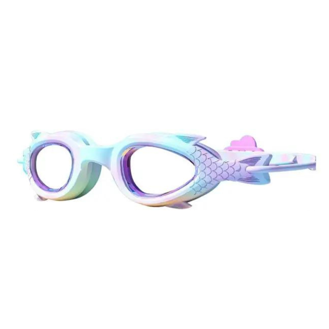 Top view of First Lens Mermaid Swimming Goggles highlighting the adjustable strap