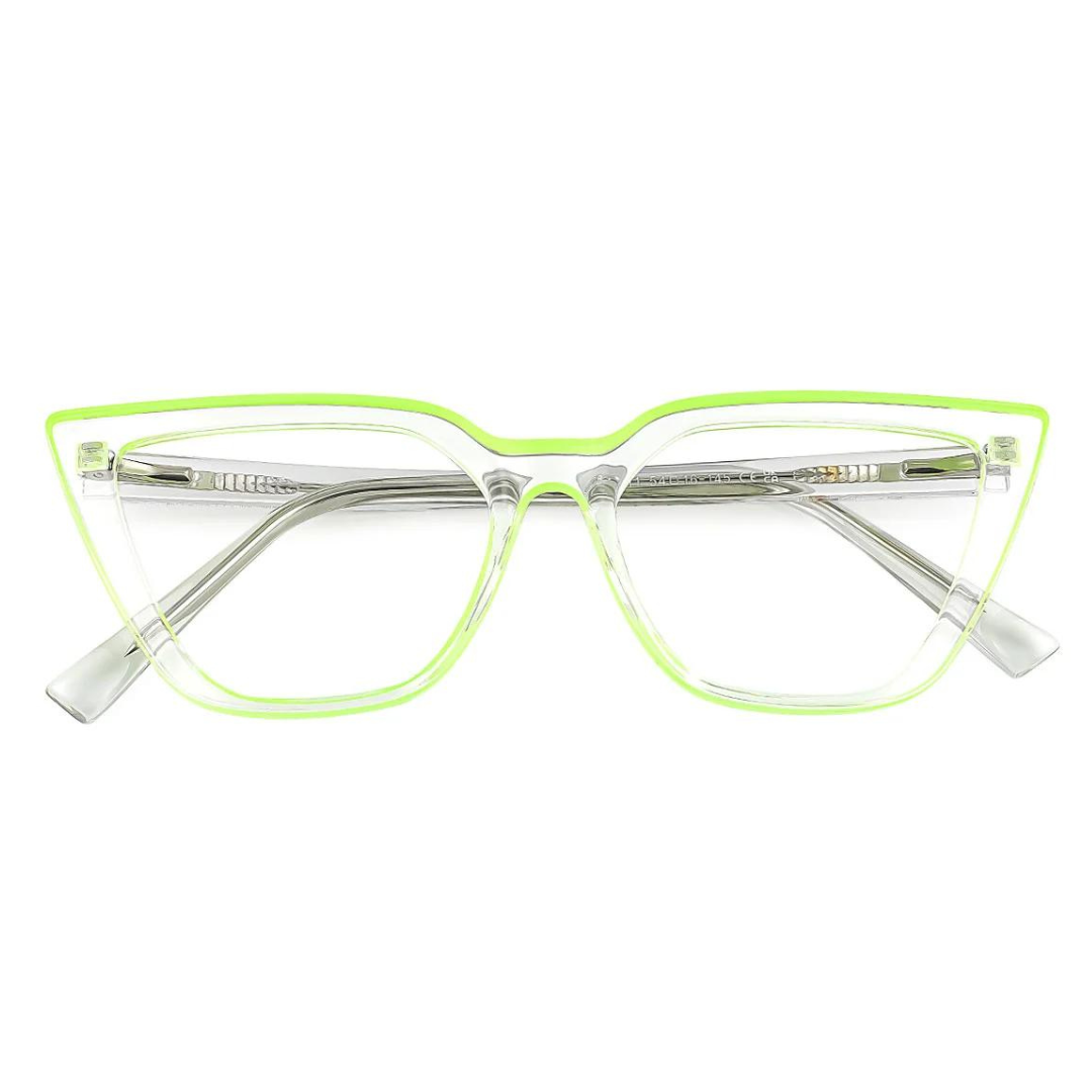 Side view of the cat eye computer glasses showcasing the elegant curve of the frame.