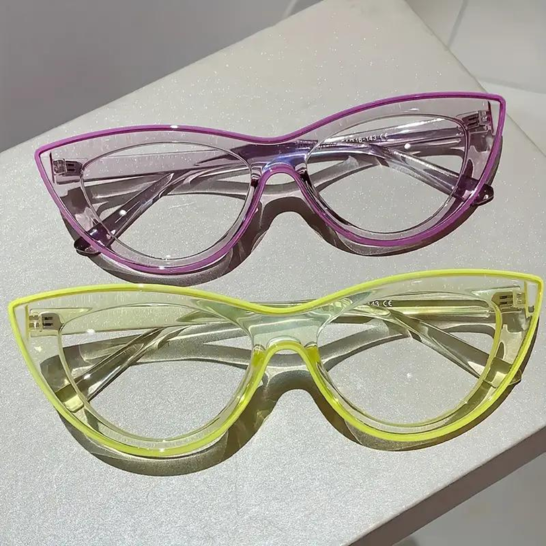 First Lens Neon Kitten Blue Light  Computer Glasses - Purple - B046