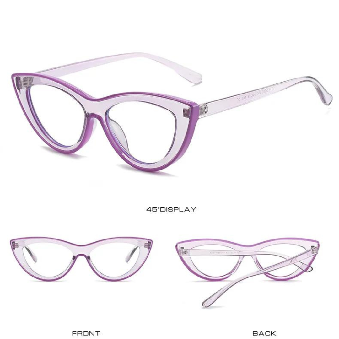 First Lens Neon Kitten Blue Light  Computer Glasses - Purple - B046
