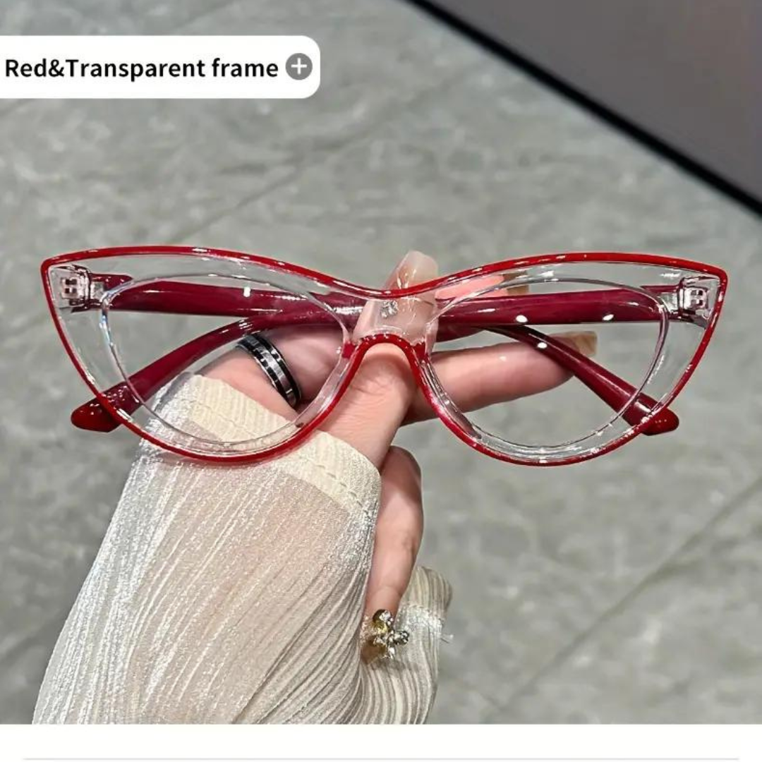 First Lens Neon Kitten Blue Light  Computer Glasses - Red - B047